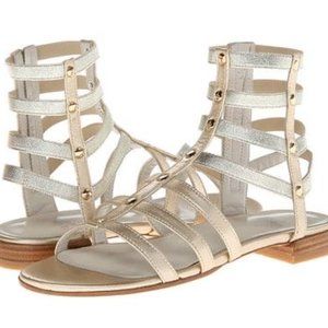 Stuart Weitzman 'Caesar' Leather Gladiator in Cava